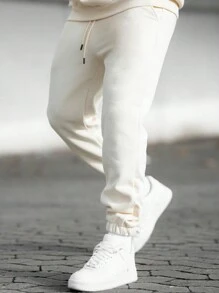 Nam Sành điệu Giải trí Thể thao Quần Chạy bộ Với Đàn hồi Cổ tay áo - Màu be - Xem 3