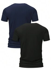 Manfinity Homme 2入組男士色塊字母印花t恤套裝 - 彩色 - 查看 2