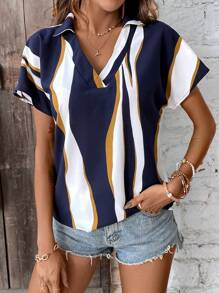 SHEIN LUNE Của phụ nữ In Áo sơ mi Với Cổ bẻ - Nhiều màu - Xem 3