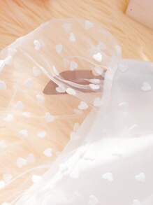 SHEIN Tween Girls Love Mesh Splicing Long Sleeve Two-Piece Set - Multicolor - View 4