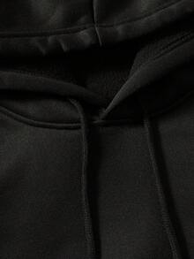 RueChic Nam Bướm và khẩu hiệu in Lông cừu Hoodie - màu đen - Xem 4