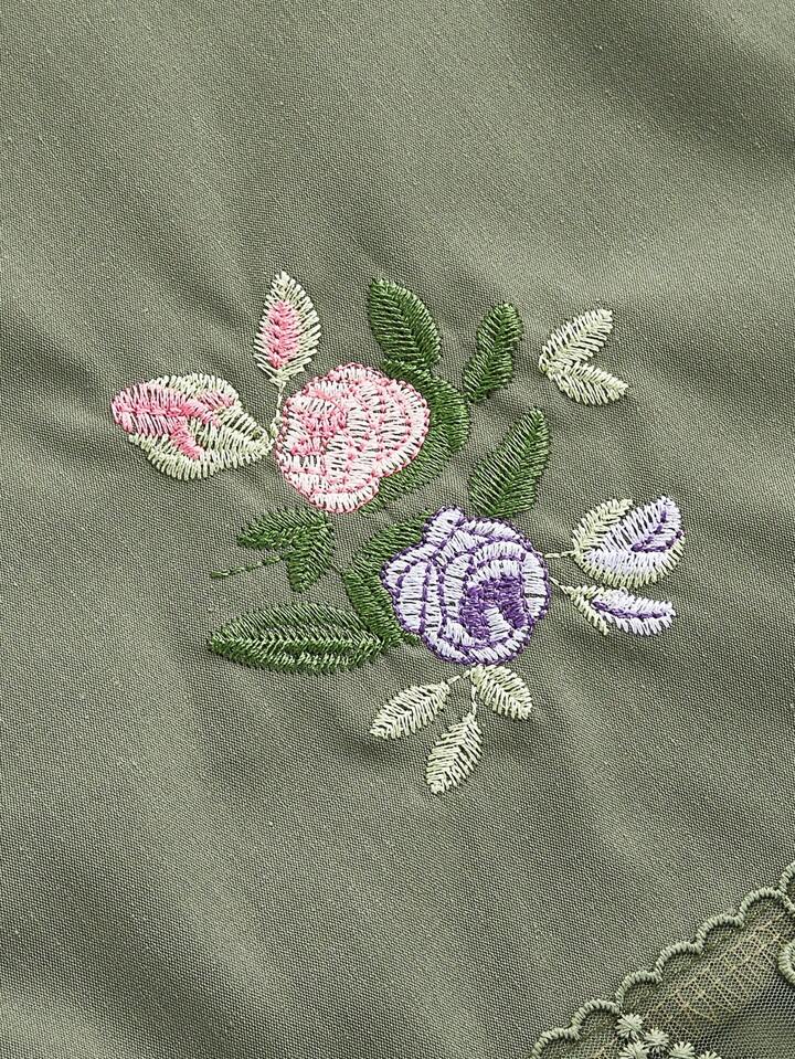 ROMWE Fairycore 花柄刺繍 非対称レースヘムスカート | SHEIN JAPAN