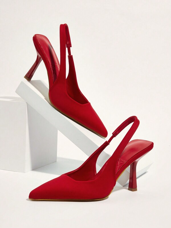 Wedding Party Holiday Leisure Elegant And Stylish Red Pointed Toe Ankle Strap Thin High Heel Sandals For Women