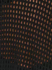 SHEIN Swim 女士船领透明镂空罩衫，夏季海滩 - 黑色 - 查看 7