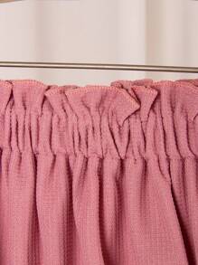 Baby Girls' Button-Front Long Sleeve T-Shirt And Ruffle-Trimmed Shorts Set - Purple - View 3