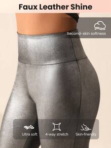 Easithlete 女寬腰喇叭袖運動褲 - 銀色 - 查看 5