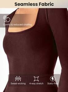 Lifespree 女式露背運動連體衣 - 咖啡棕 - 查看 3