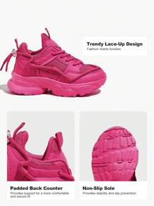 時尚酷炫女童和兒童休閒運動厚底運動鞋