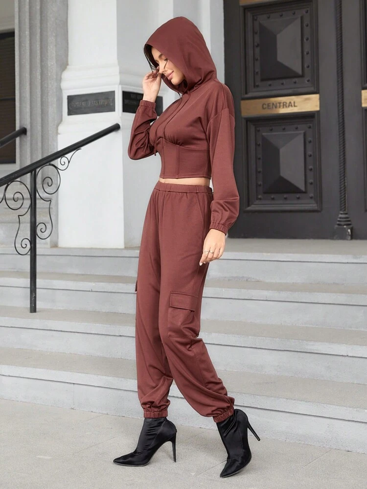 Women'S Solid Color 2-Piece Set