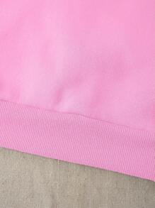 INAWLY 常规款式落肩加厚运动衫，女士春秋季休闲长袖圆领常规版型常规粉色落肩套头衫女式连帽衫，长袖上衣