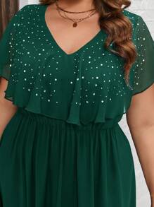 SHEIN Clasi Plus Size Women's Sparkling And Elegant Dress