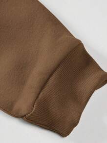 SHEIN Manfinity EMRG Men's Slogan Print Hoodie And Jogger Pants Set - Coffee Brown - View 6