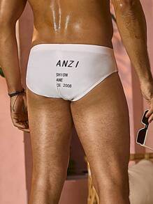 Manfinity Bañador De Hombres Con Impresión De Letras