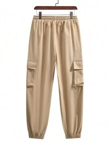 Manfinity Homme Men'S Drawstring Cargo Pants - Khaki - View 2