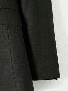 RueChic Men'S Suit Jacket With Sharp Lapel Collar - Black - View 5