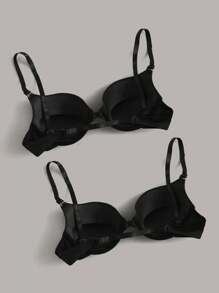 DesireSculpt 2 Miếng Màu thuần Underwired Bras - màu đen - Xem 2