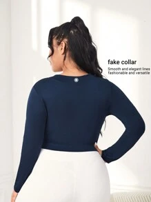 Easithlete Plus Size Slim Fit V-neck Sports Jacket