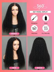 6X4 Glueless Lace Natural Color Deep Curly Wave Wig Pre-Plucked Natural Hairline 100% Human Hair Wig - SNatural - View 7