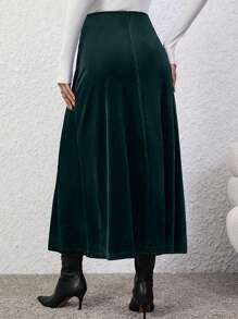 SHEIN Clasi 女士小羊皮裙 - 綠色 - 查看 2