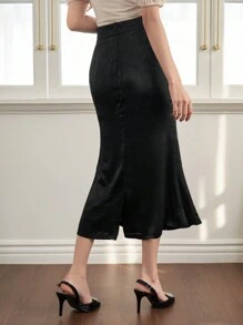 DAZY Women's Fishtail Skirt Work Women Clothes - Black - View 2