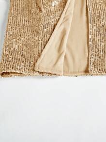 Women's Elegant Open Sequin Front Jacket | Shining Details | Music Festival Sequin Jacket | Suitable For Holiday Wear - Màu vàng - Xem 4