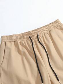 Manfinity Homme Men'S Drawstring Cargo Pants - Khaki - View 5