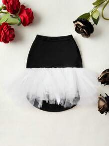 ROMWE Pet Wedding Dress Mesh Skirt