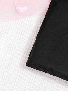 女嬰休閒數位印花無袖連身裙,日常家居服,百搭,適合新年和戶外活動 - 黑色 - 查看 3