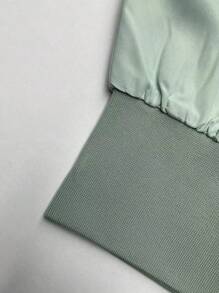 Manfinity Homme Men'S Plus Size Cargo Pants With Zipper Decorated & Elastic Cuff - Mint Green - View 4