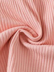 SHEIN 幼兒女童襯衫式立領上衣配蝴蝶結和荷葉袖,並搭配牛仔喇叭褲 - 彩色 - 查看 8