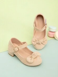 女童低跟時尚公主鞋 - 杏色 - 查看 2