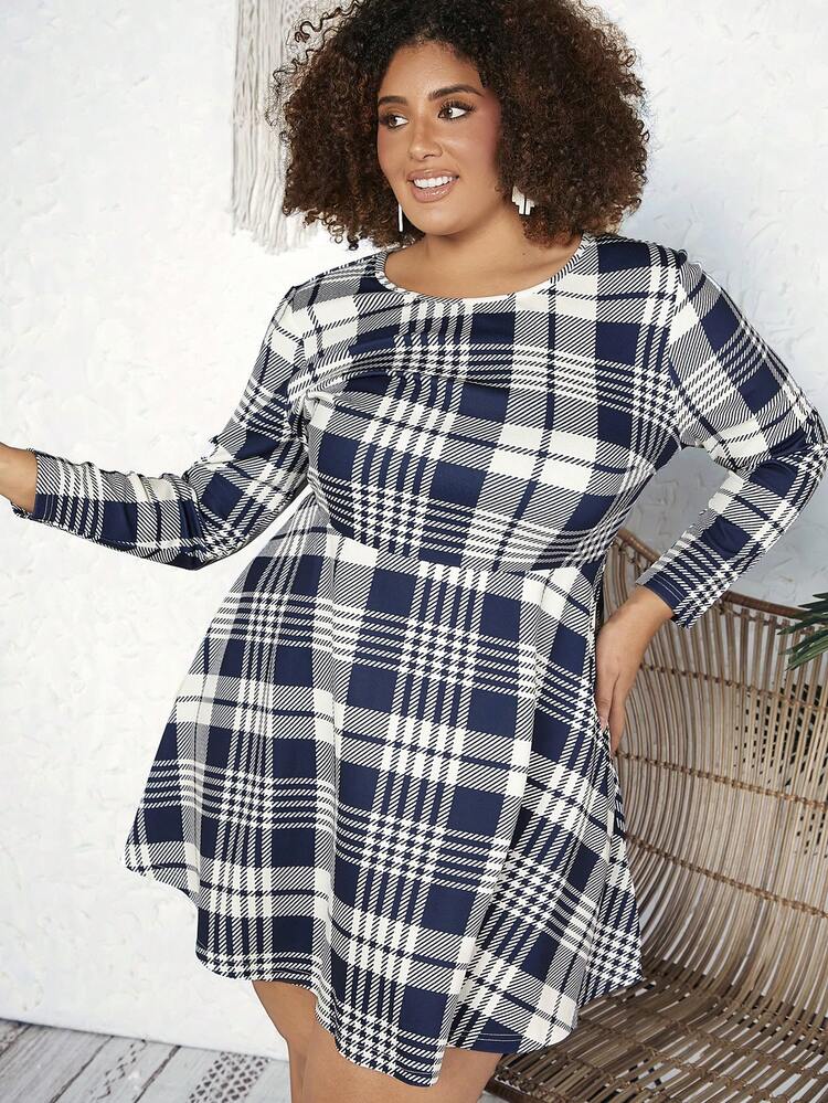 Plus Size Plaid Dress