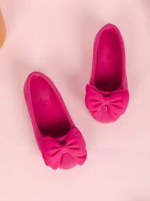 兒童粉色蝴蝶結平底鞋,女孩桃紅色 - 玫紅色 - 查看 3
