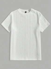 Manfinity Homme 男士羅紋針織休閒短袖t卹 - 彩色 - 查看 4