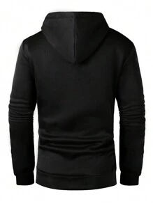 Manfinity Homme Nam Lông cừu Áo nỉ có mũ Với dây rút - màu đen - Xem 8