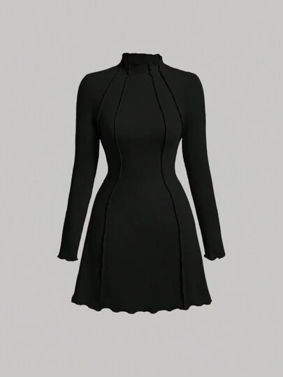 SHEIN MOD 女款立領長袖連衣裙