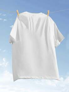 SHEIN Qutie Của phụ nữ Hoạt hình Tim In Áo thun - trắng - Xem 3