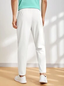 Manfinity VCAY Pantalones De Cintura Con Cordón Tejidas Para Hombre