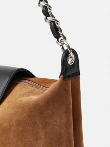 BizChic 鏈條裝飾凸起細節肩背包 - 棕色 - 查看 5