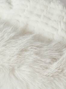 SHEIN ICON Faux Mink Fur Plush Hat - White - View 4