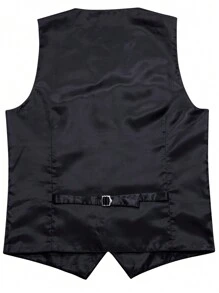 Men's Single-Breasted Glitter Suit Vest - Silver - View 2
