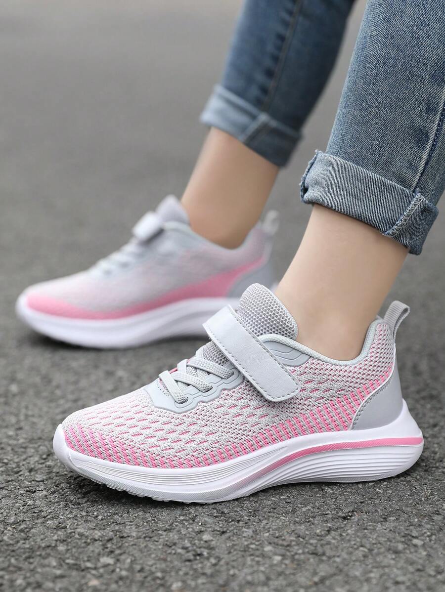 Teenagers' Thick Soled Lightweight Breathable Color Block Sports Shoes - Multicolor - View 1