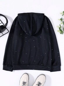 SHEIN Sudadera Con Capucha Impresa Cool Cat Casual Para Niños