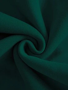 Men's Hooded Fleece Sweatshirt With Letter Print - Dark Green - View 4