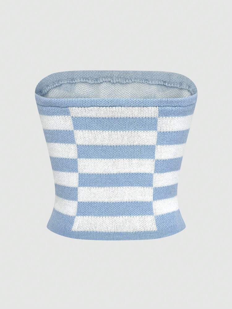 Women'S Striped Knit Bandeau Top