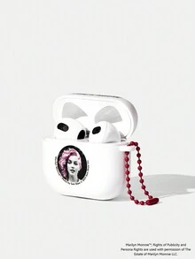 Marilyn Monroe X SHEIN 人物圖形藍牙耳機收納盒 - 白色 - 查看 4