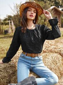 Aveloria 女士長袖刺繡襯衫