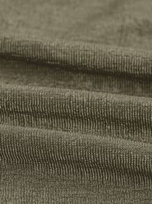 SHEIN EZwear 束口側邊不對稱下擺無肩帶上衣 - 軍綠色 - 查看 6