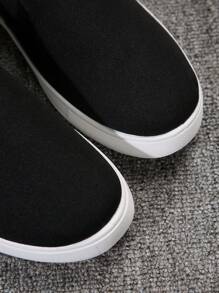 Men's Loafers, Casual Comfortable Cloth Upper Thermal Lined Autumn/Winter Shoes - Black - View 5