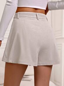 SHEIN Frenchy 女士寬腿短褲 - 杏色 - 查看 2
